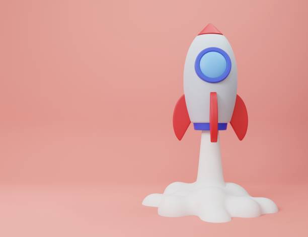 istock 3D illustration Rocket flying over cloud,Rocket launch. Business startup concept. 1371723242