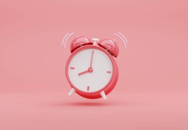istock 3D illustration alarm clock on flat color background with copy space. Minimalistic background, concept of time 1371723276