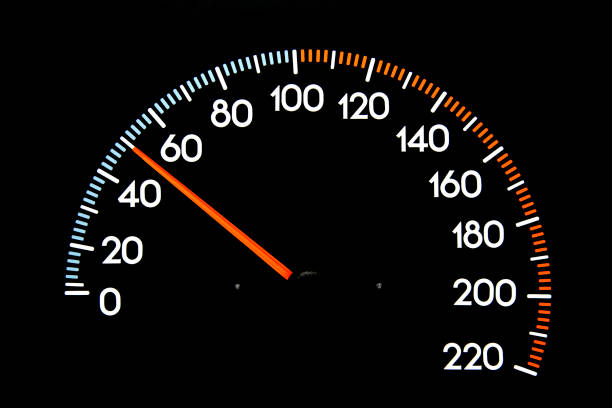 velocímetro com agulha exibindo 50
(sem kmh ou mph) - speedometer odometer number 50 car - fotografias e filmes do acervo