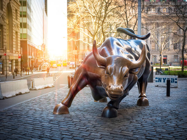 cidade de nova york  - estátua de bronze - fotografias e filmes do acervo