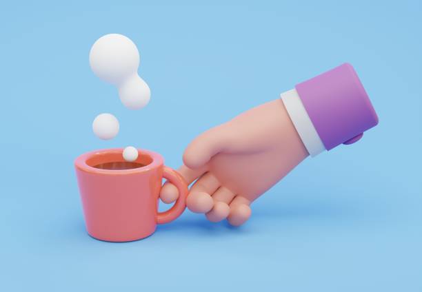 istock Hand are holding a cup of coffee, 3D illustration 1371723661