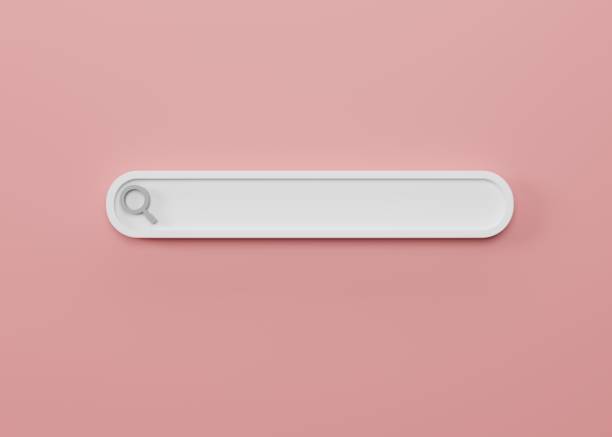 minimal blank search bar on pink background. web search concept. 3d rendering