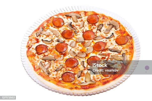 Pepperoni Pizza Stock Photo - Download Image Now - Cheese, Cut Out, Dinner