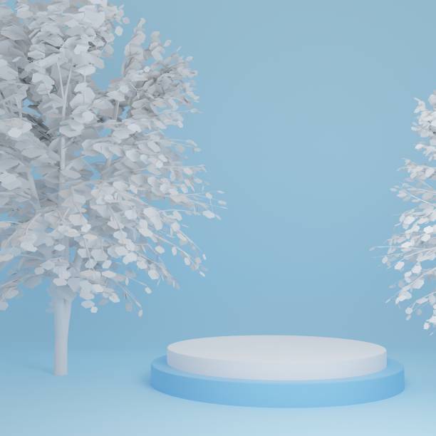 istock Product Stand in blue room ,Studio Scene For Product ,minimal design,3D rendering 1371725252