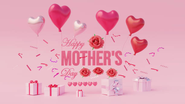 istock 3d illustration of mother's day panorama model rendering 3d hearts 1371725269