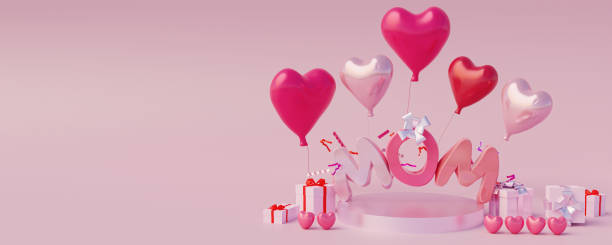istock 3D rendering illustration Pink background, suitable for Mother's Day. 1371725277