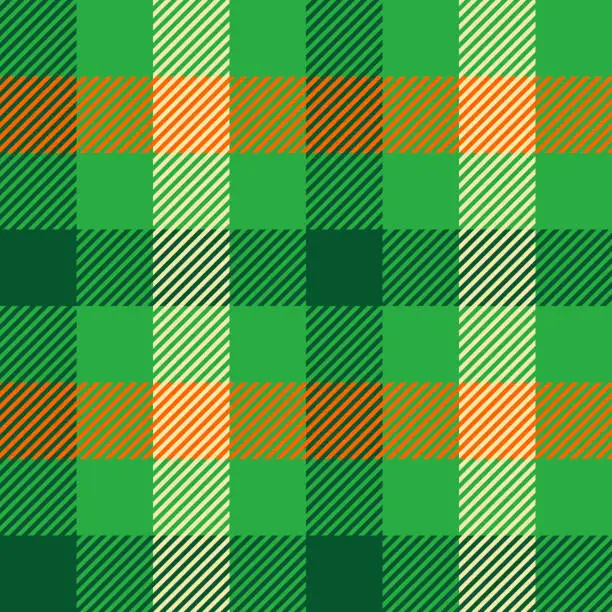 Vector illustration of green and orange spring or saint patrick day seamless vector texture
