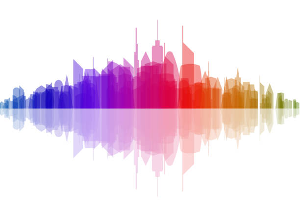 istock Colorful cityscape of skyscrapers with reflection 1371729242