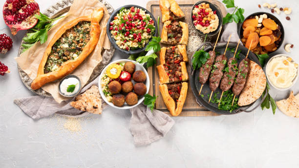 istock Turkish food on light background. 1371731104