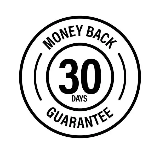 Vector illustration of '30 days money back guarantee'vector icon
