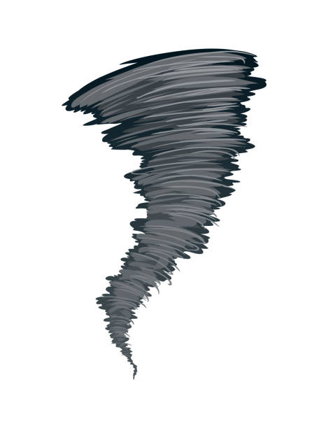 Tornado. Stylized cartoon hurricane icon. Rotating cyclone whirlwind in flat style design. Vector illustration of weather cataclysm Tornado. Stylized cartoon hurricane icon. Rotating cyclone whirlwind in flat style design. Vector illustration of weather cataclysm. tornado stock illustrations