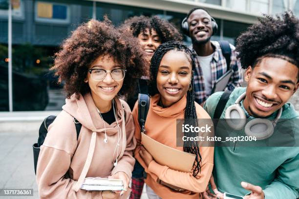 College Students Stock Photo - Download Image Now - Teenager, Black People, University Student
