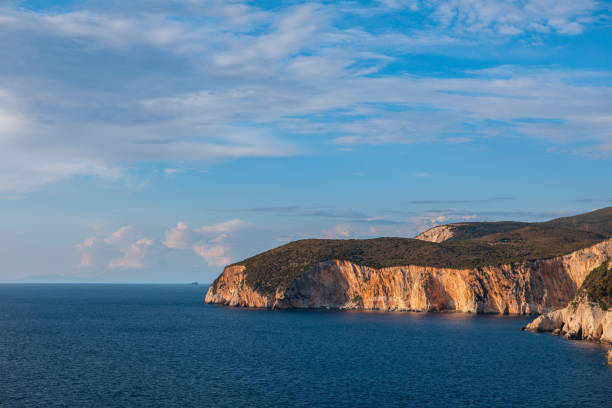 greece lefkada sunset beautiful landscape copy space
