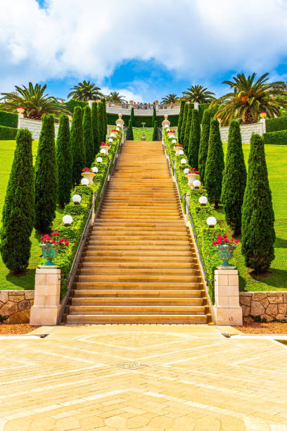 istock The staircase and cypress trees 1371737987