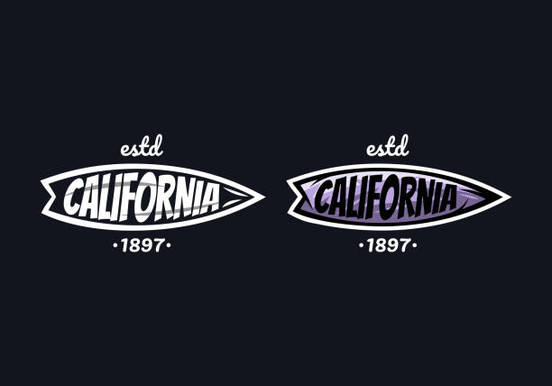 logo california surfing beach vektor illustration vorlage gut für jede branche - paradise california stock-grafiken, -clipart, -cartoons und -symbole