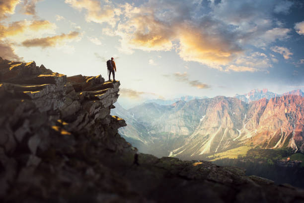 istock Hikers in a Mountain landscape 1371740036