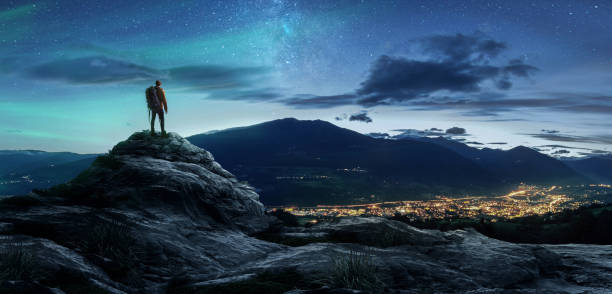 istock Hikers in a Mountain landscape 1371740041