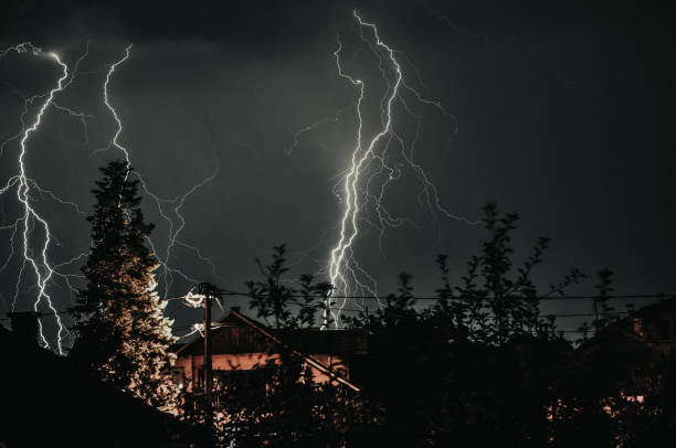 storms in serbia - summer landscape flash imagens e fotografias de stock