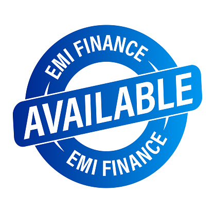 EMI Finance available vector icon, blue in color,