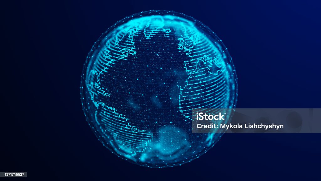 Virtual Earth Projects Virtual Planet Earth With Particles And Lines Network Connection Big ...