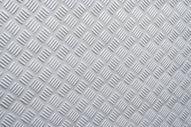 Aluminum checker plate floor texture and background stock photo