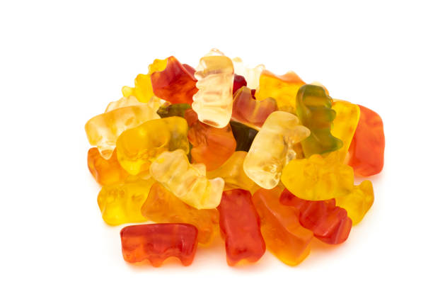 istock Sweet jelly teddies isolated on white background. 1371752534