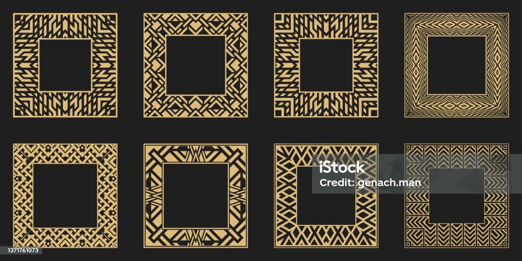 Rectangular Stylish Shape Set Of A Geometric Rectangular Stylish Frames Stock Illustration ...