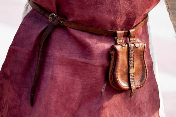 istock a red leather worker's apron and a leather purse on a belt 1371761523