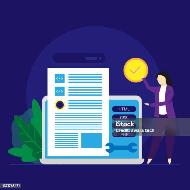 Web Development And Website Programming Coding Vector Concept Stock ...