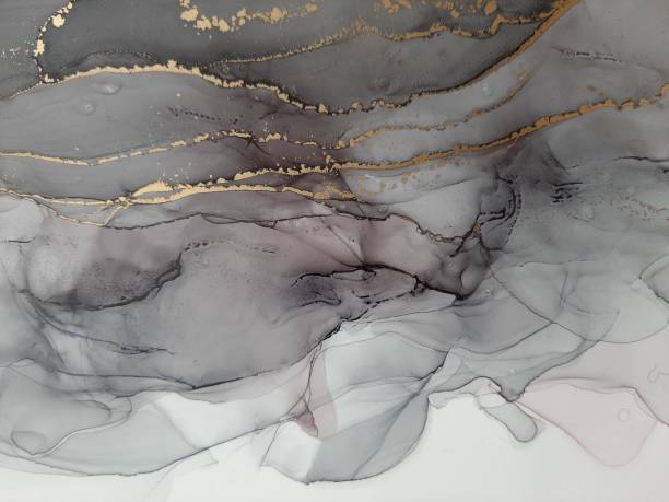 istock Abstraction. Alcohol mascara on synthetic white paper 1371765543