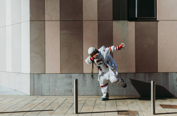 spaceman in a futuristic station