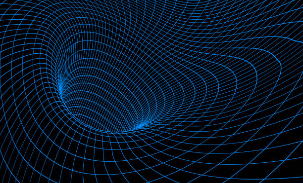 illustrations, cliparts, dessins animés et icônes de fond de trou noir avec grille de gravité déformée pour une présentation scientifique ou un arrière-plan abstrait. - techno