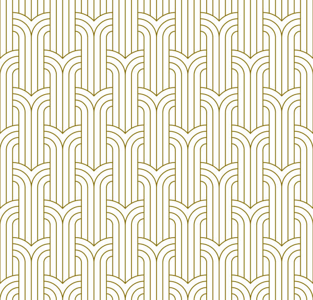 Seamless geometric ornament . Brown color thin lines . Seamless geometric ornament .Brown color lines.Great design for fabric,textile,cover,wrapping paper,background. art deco stock illustrations