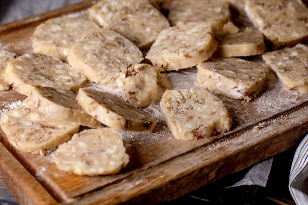 istock Homemade shortbread dough for sugar cookies with nuts 1371772937