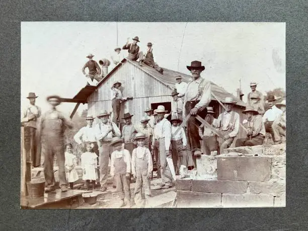 Photo of Barn Raising in Ohio 1898
