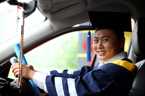 graduation - university graduation car student imagens e fotografias de stock