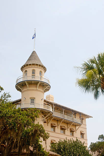istock Old Stucco Hotel with Turret 137177815