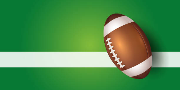 istock American football on the field with yard lines. EPS10 vector illustration template. 1371778219