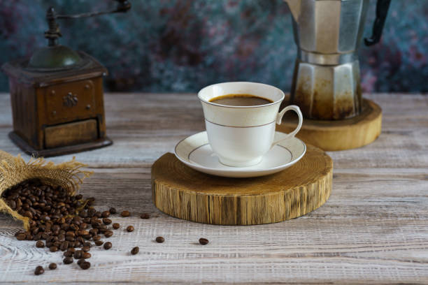istock Fresh coffee in a cup.  Vintage cafe 1371778335