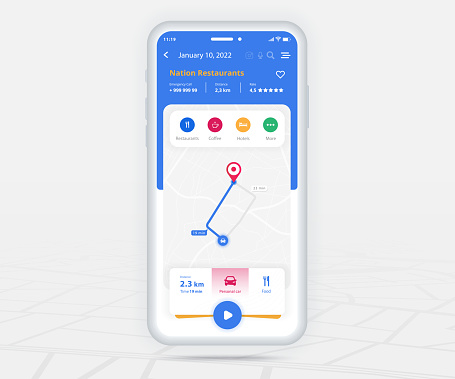 Map Gps Navigation App Ux Ui Concept Mobile Map Application Smartphone ...