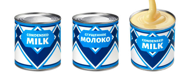 istock Condensed milk can isolated on white background 1371781784