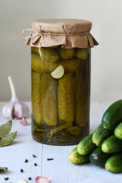 istock Canned cucumbers and pickle ingredients. 1371785313