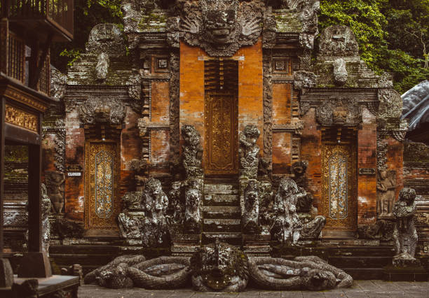 istock Statue in the sacred Monkey Forest, Ubud, Bali 1371789173