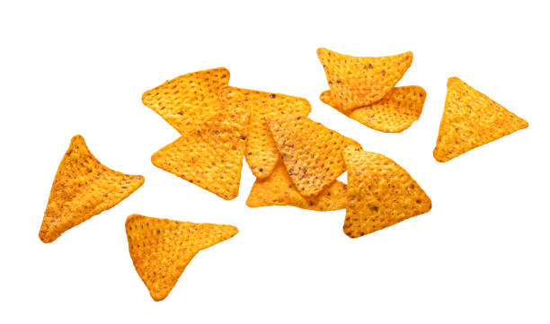 istock Corn chips, hot mexican nachos isolated on white background 1371790674