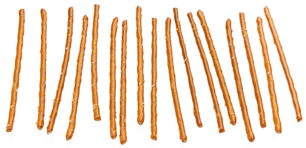 istock Salted pretzel sticks isolated on white background 1371792228