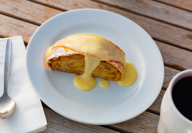 istock Strudel with cup of mulled wine 1371793961