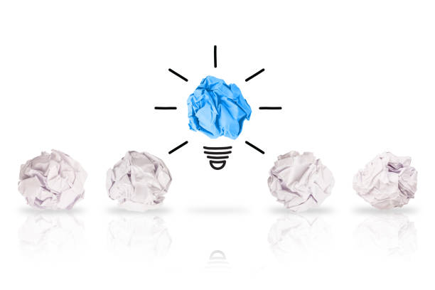 istock Creative Idea Concepts with Light Bulb Crumpled Paper on White Background 1371794236