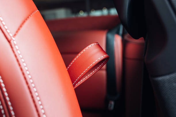 istock Loop or rope for reclining the backrest of the car vision 1371794285