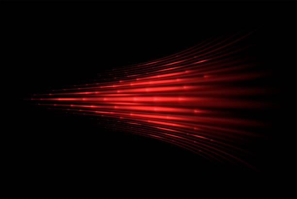 illustrations, cliparts, dessins animés et icônes de faisceaux laser rouges. vitesse, onde supersonique. effet de lumière scintillante. flux d’air chaud ou chaud. - heat dispersion