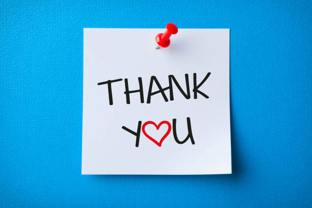 istock White Sticky Note With Thank You And Red Push Pin On Blue Background 1371796510